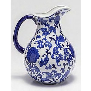 Vaso de Porcelana Com Ala Blue And White 21,08 X 16,76 X 25,91 Cm
