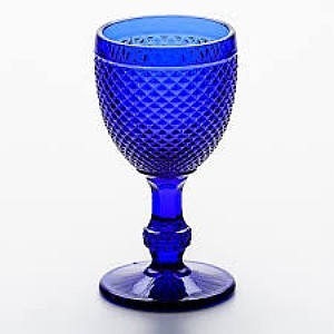 Taça Bico de Jaca Azul Cobalto 234 Ml 17 Cm Altura X 8,5 Cm Borda